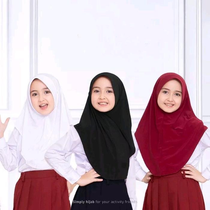 Hijab Sekolah Putih Premium | Kerudung Instan Langsung Pakai Anti Ribet
