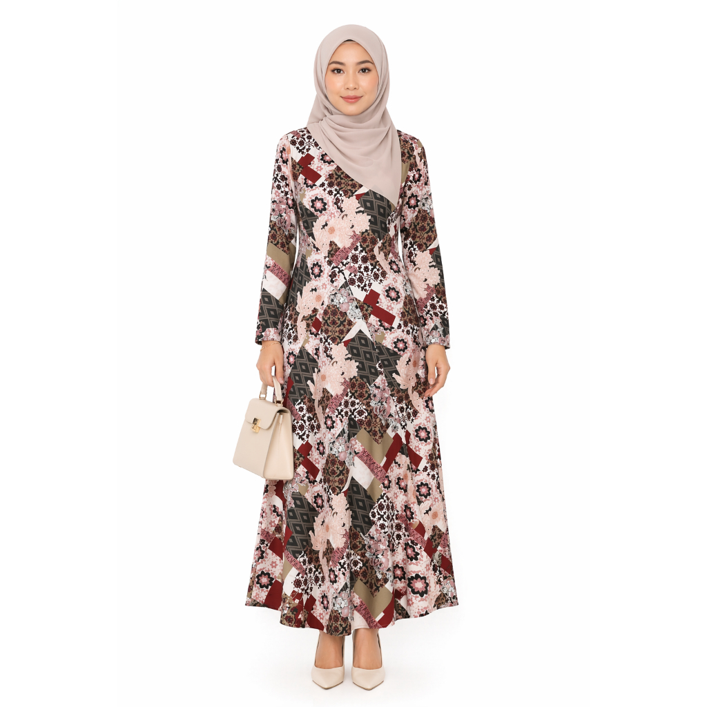 Eprise Gamis Lengan Panjang PRINT HP21C | Dress Muslim Wanita