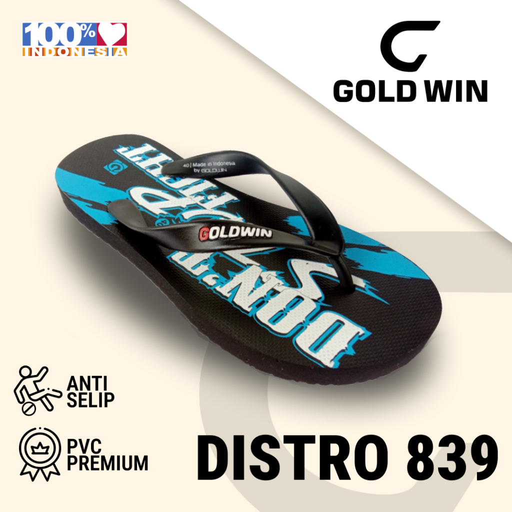 Sandal Jepit Pria GOLDWIN DISTRO 839 Biru – Anti Slip EVA Premium Size 38–42