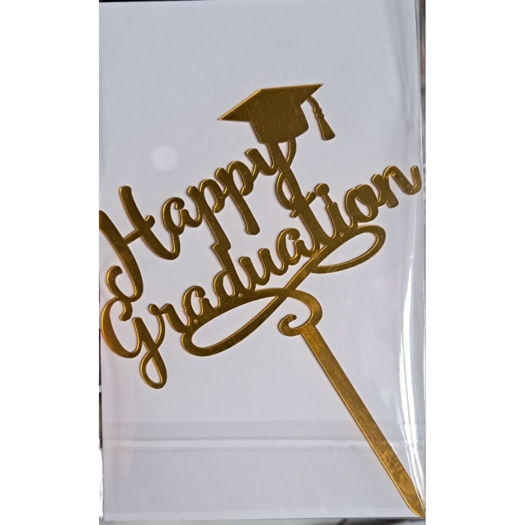 Cake Topper Happy Graduation Akrilik