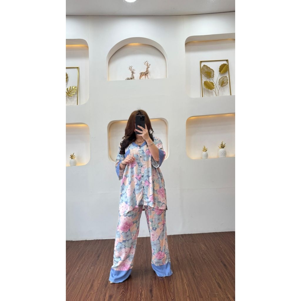 byaramadp | laura set | piyama rayon premium | piyama busui | piyama lengan panjang | piyama celana 