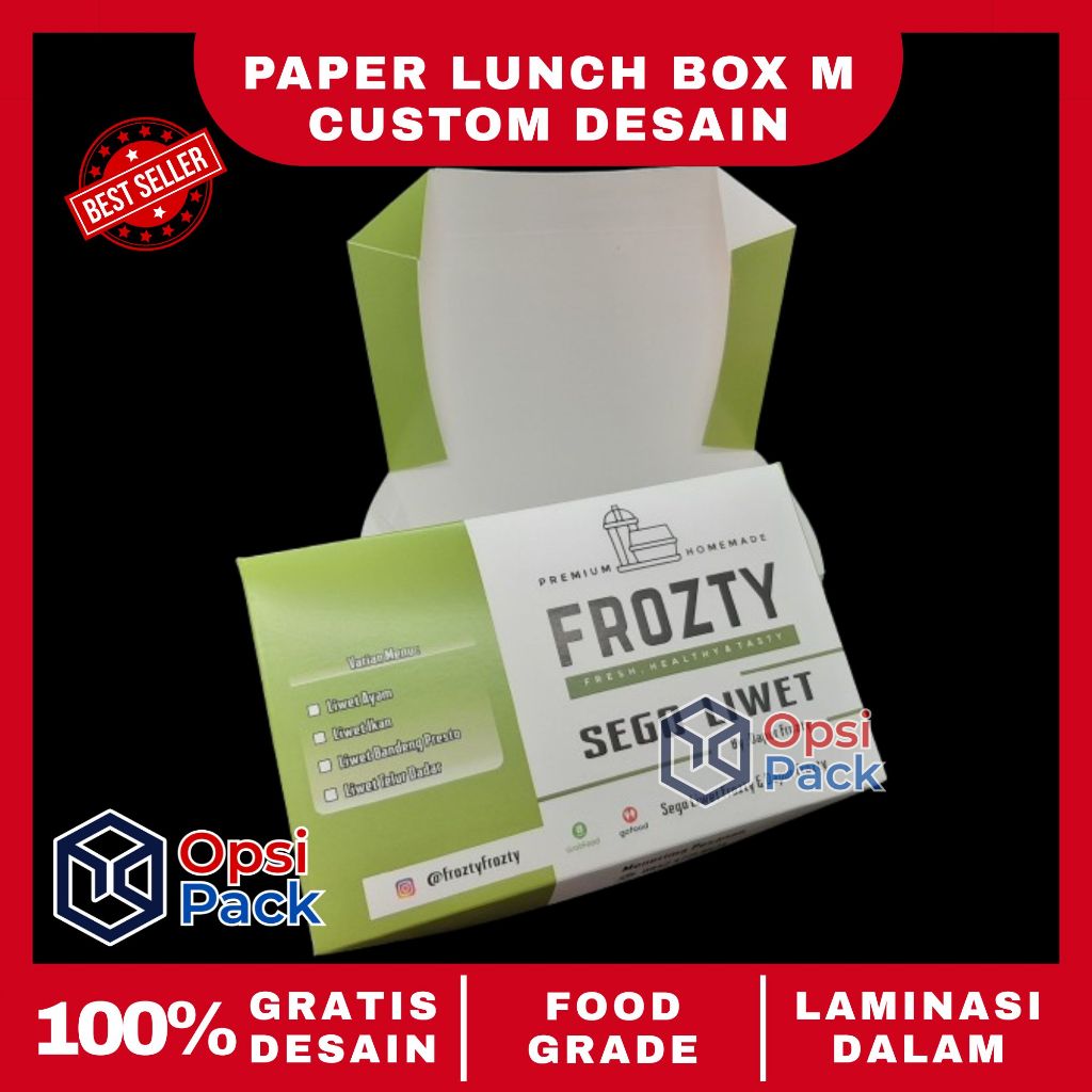 PAPER LUNCH BOX M CUSTOM DESAIN LUNCH BOX M CUSTOM BOX AYAM GEPREK CUSTOM BOX CHICKEN CRISPY