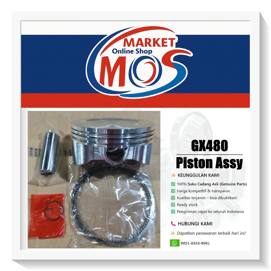 GX480 Piston Assy 0.00 STD mesin penggerak