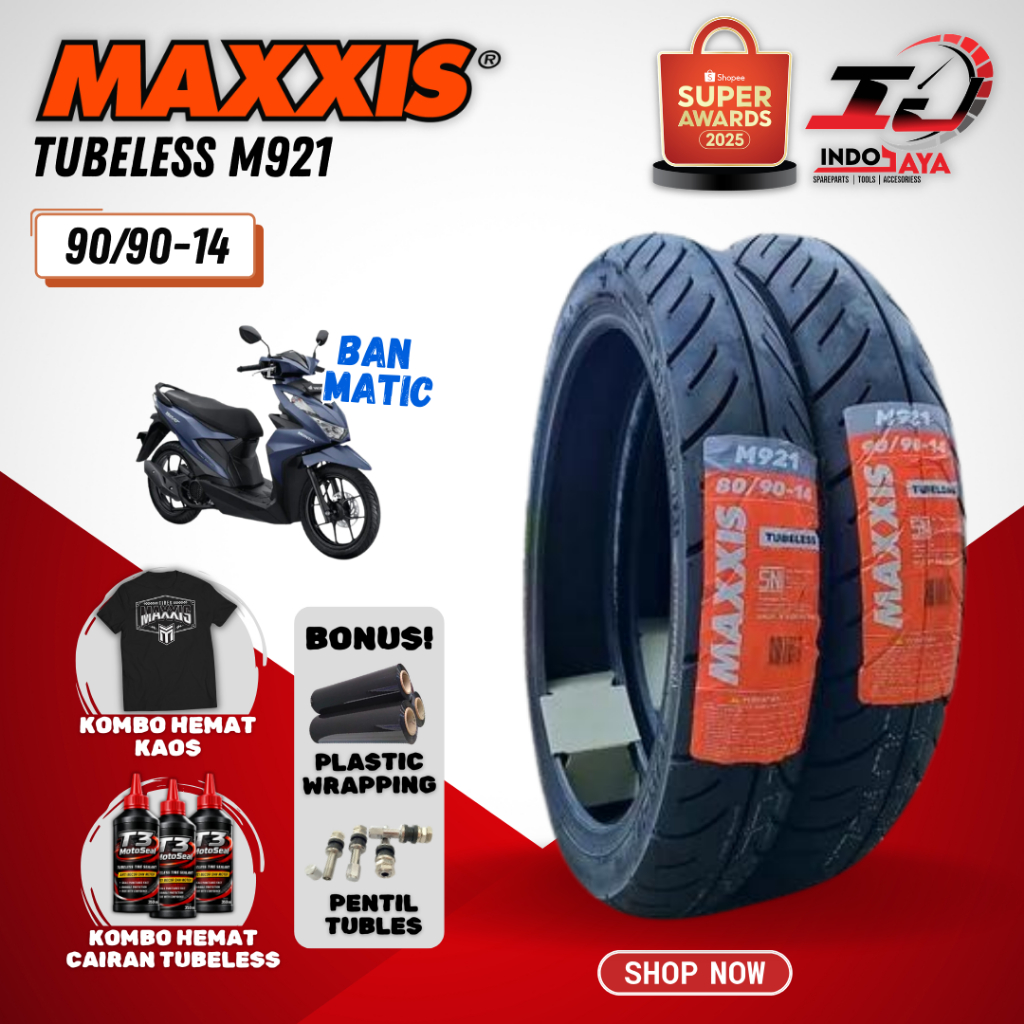 [BAYAR DI TEMPAT] BAN MAXXIS M921 90 - 90 - 14  / BAN MAXXIS 90/90-14 / 90-90-14 TUBELESS BAN LUAR /