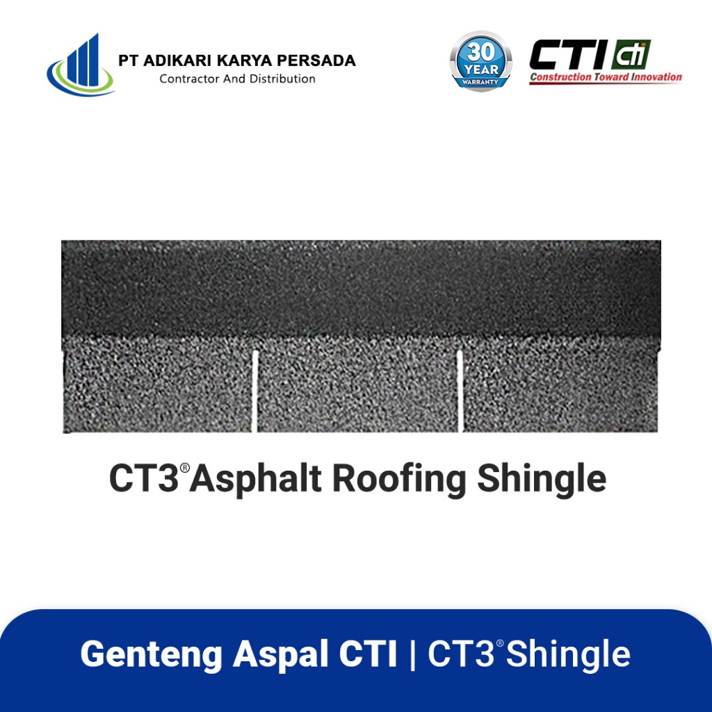 Atap Bitumen CTI CT3 Genteng Aspal Shingles Genteng Bitumen