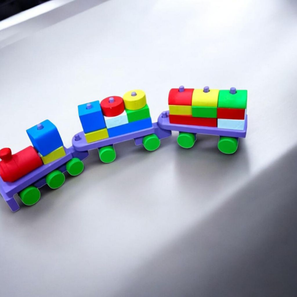 Mainan Edukasi Anak Susun Balok Kereta Api / Mainan Kereta Api Kayu / Mainan Edukatif Kayu Shape Sor
