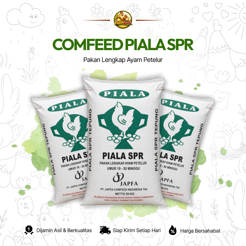 Comfeed PIALA SPR TEPUNG – Pakan Lengkap Ayam Petelur Umur 19–50 Minggu | 20KG - 50KG | JAPFA Comfee