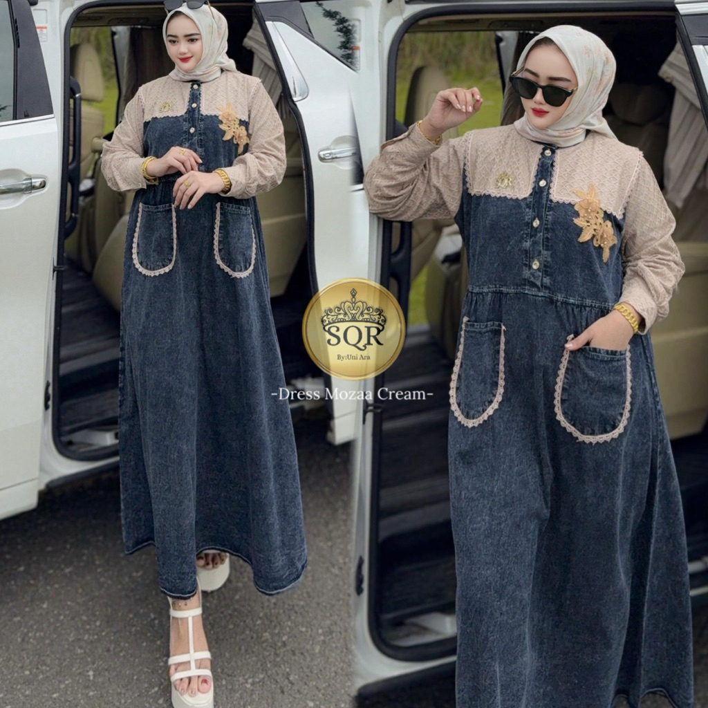 Gamis Mozza Jeans | Gamis Mozza Jeans Uni Ara | Gamis Uni Ara | Dress Mozza Jeans | Dress Mozza Jean