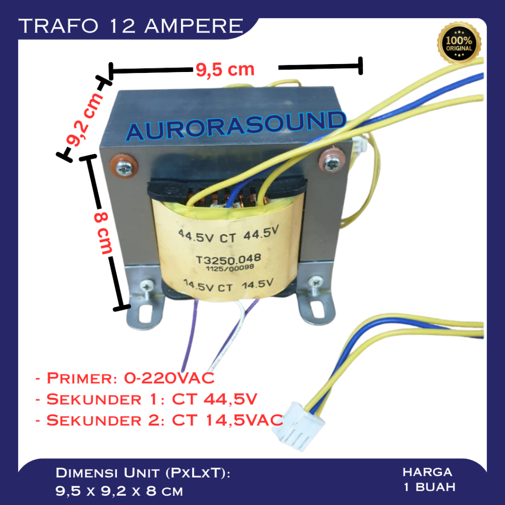 TRAFO 12 AMPERE POLYGRAND TRAVO 12A CT 44,5 VOLT & CT 14,5 VOLT