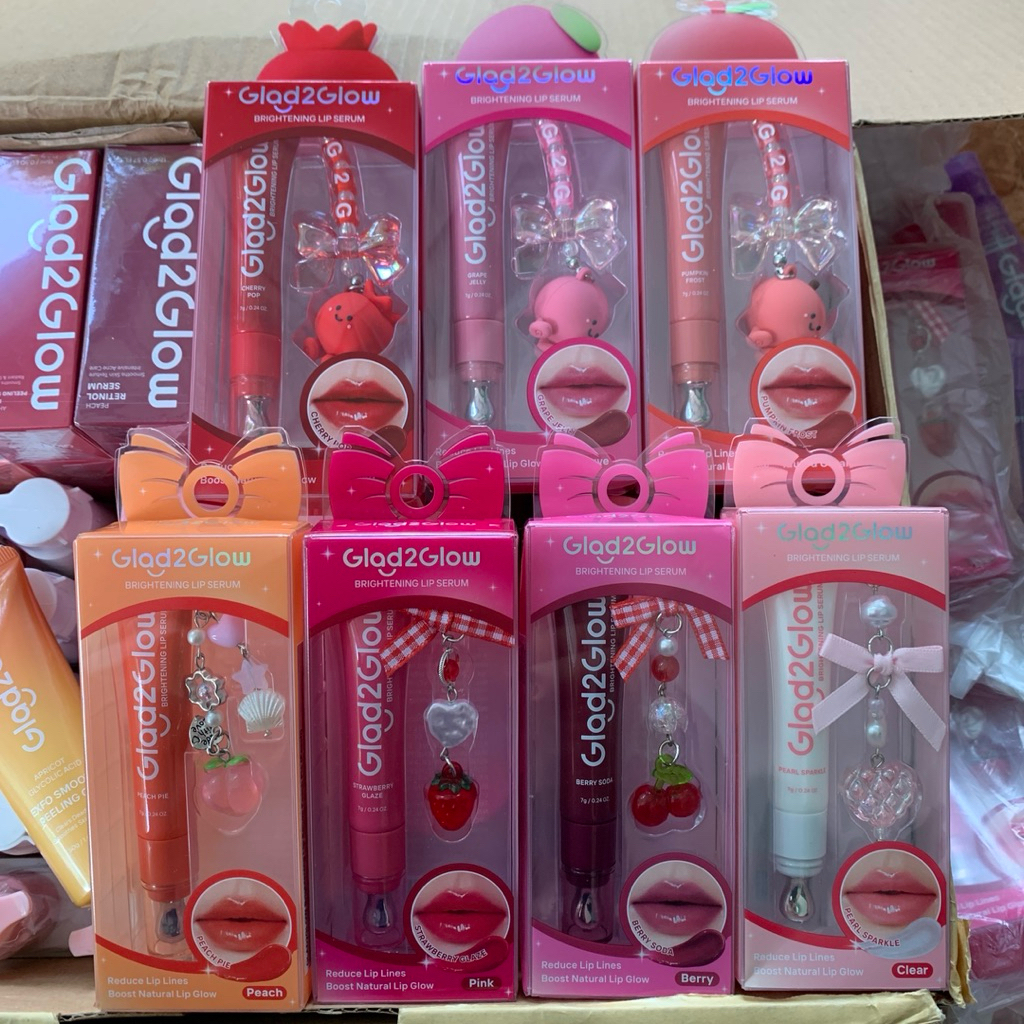 [NEW ORIGINAL BISA COD] Glad2Glow Brightening Lip Serum 7gr 7 Warna lengkap G2g Lip serum berry soda