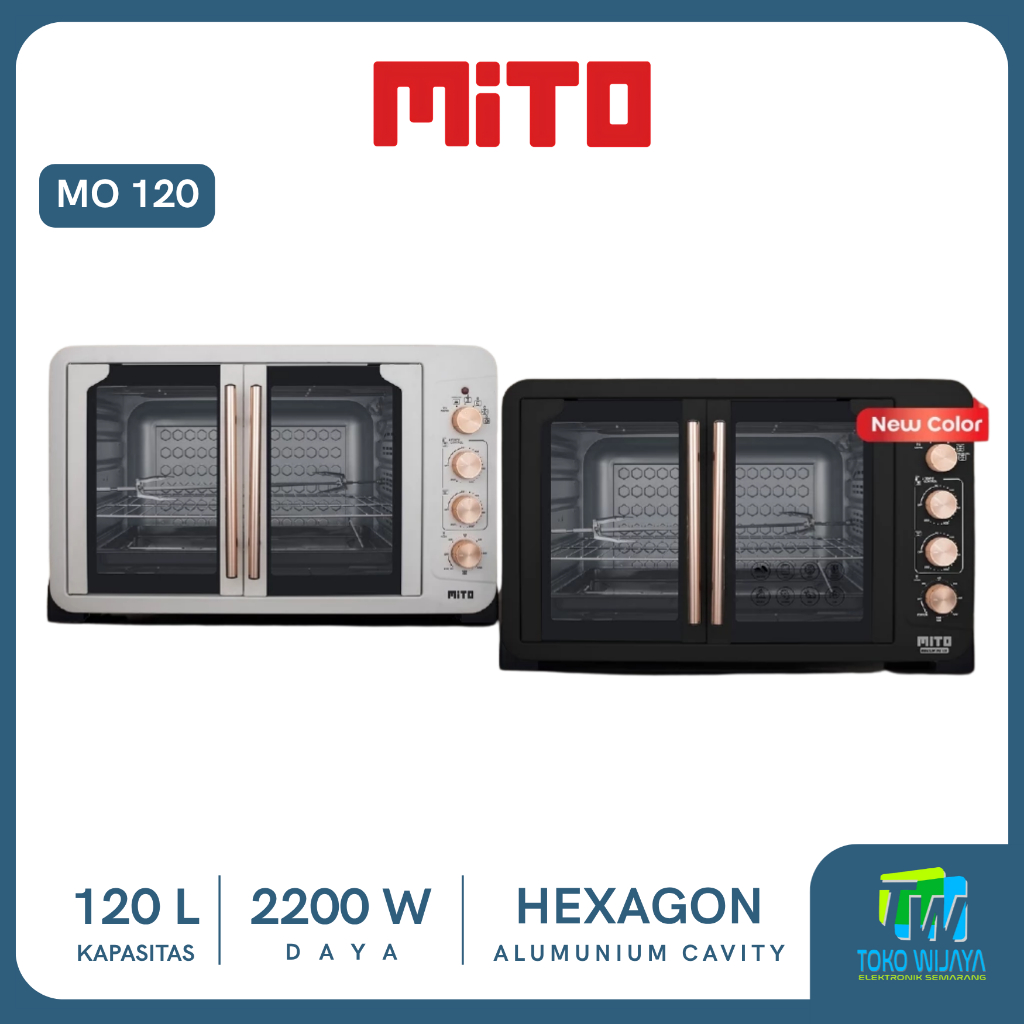 MITO Oven Listrik Mini MO 120 120L - Oven 2 Pintu, Kapasitas Besar, Panas Merata
