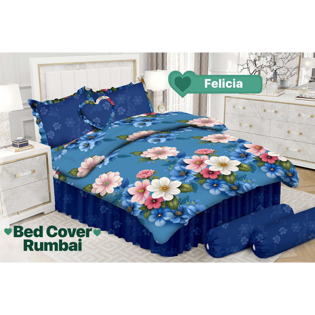 EMILIA By BONITA Bedcover Set Sprei Rumbai UK.180 x 200 cm