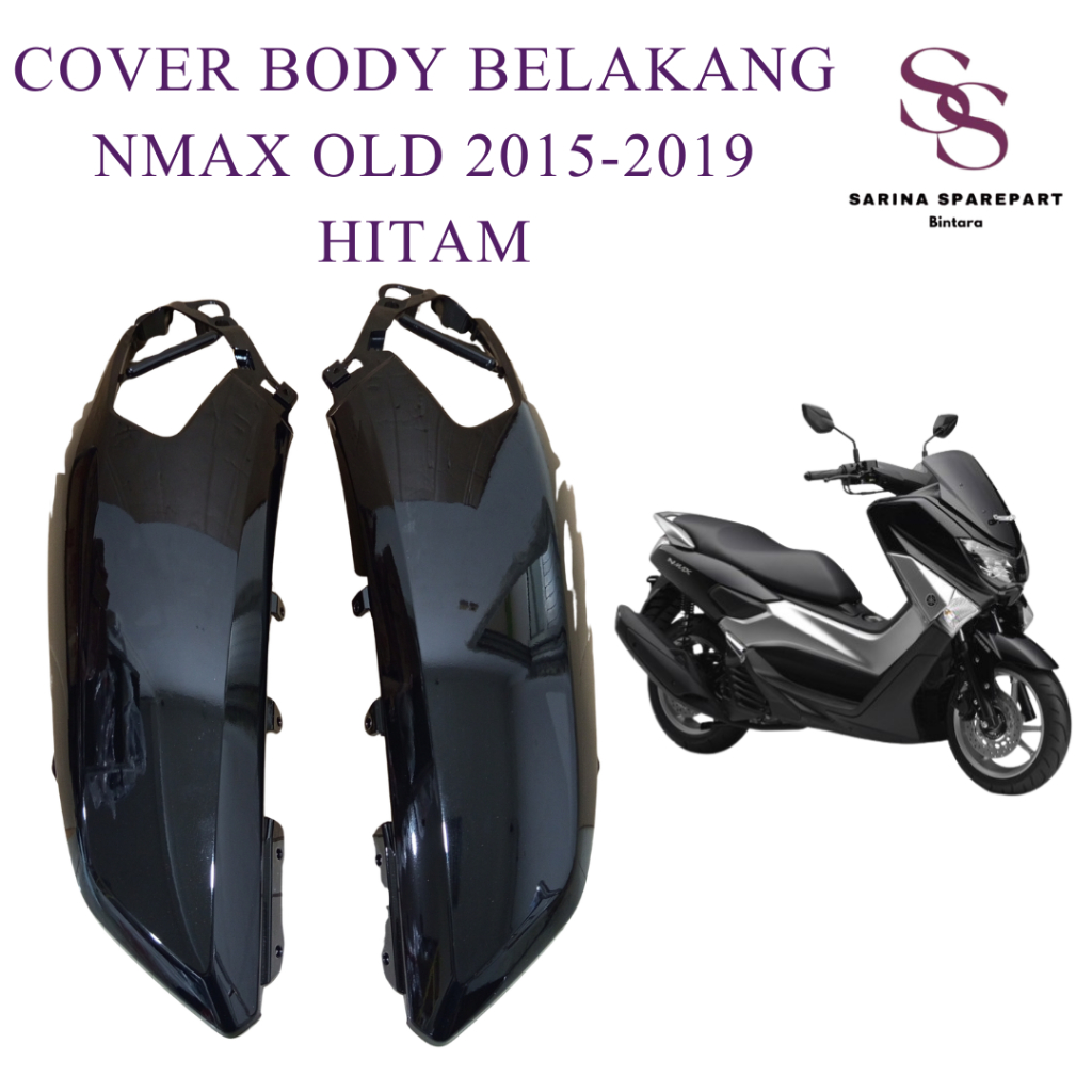 Cover Body Belakang Nmax Old 2015-2019 Bodi Samping Nmax Old HITAM Tenshi
