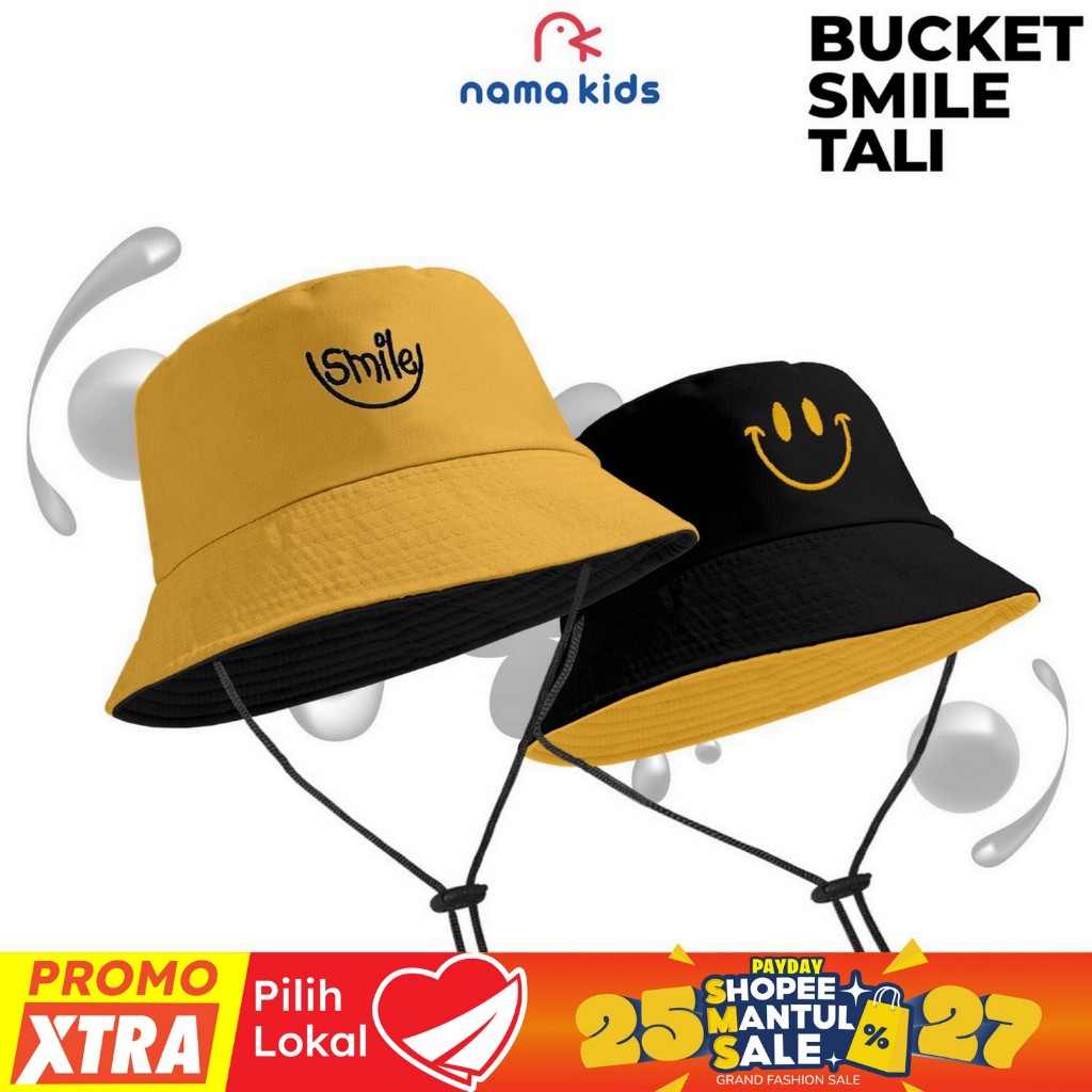 TOPI BUCKET ANAK TOPI BUCKET WANITA TOPI BUCKET PRIA TOPI BUCKET BORDIR SMILE TOPI BUCKET ANAK KOREA