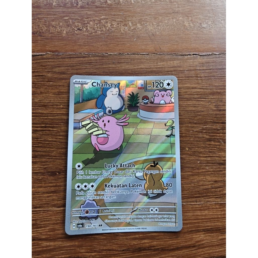 Kartu Pokemon ID Chansey AR set Topeng Transfigurasi 190/167