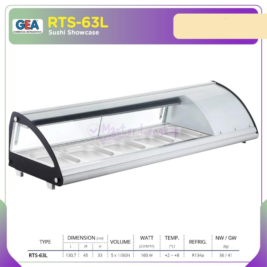 GEA RTS-63L Mini Cake Showcase 63L - Kulkas Pajangan Kue & Sandwich Meja