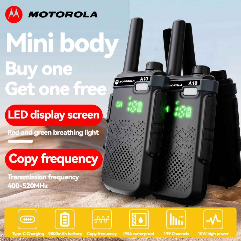 HT Motorola A10 /MOTOROLA Handy Talky Radio HT/ 10Watt IP54 9800mAh Antena Radio HT TWO WAY Radio HT