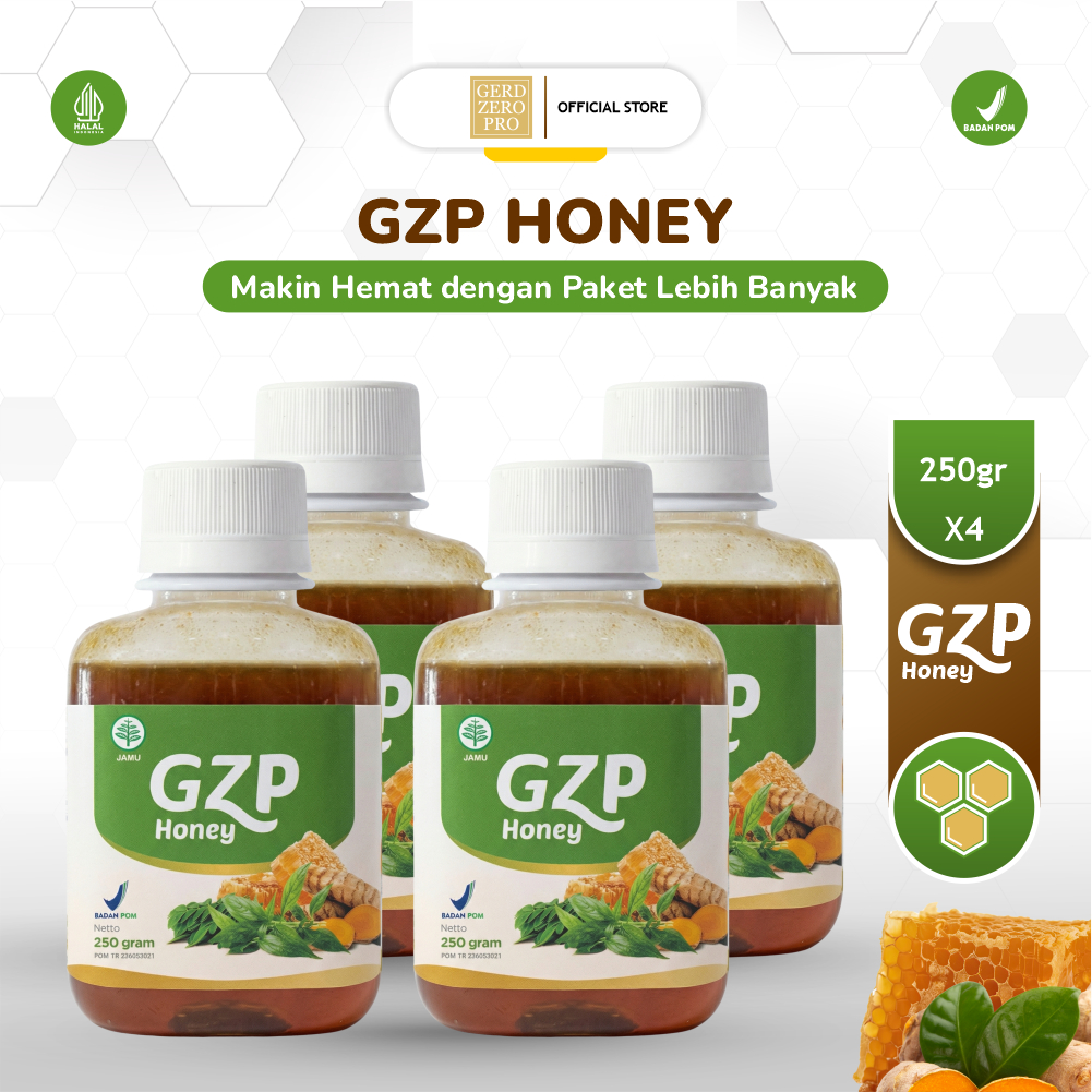 GERD ZERO PRO - GZP HONEY Paket 4 Madu Herbal