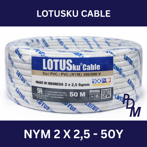 Kabel Listrik Lotus NYM 2x2.5 LOTUSKU CABLE 50 YARD