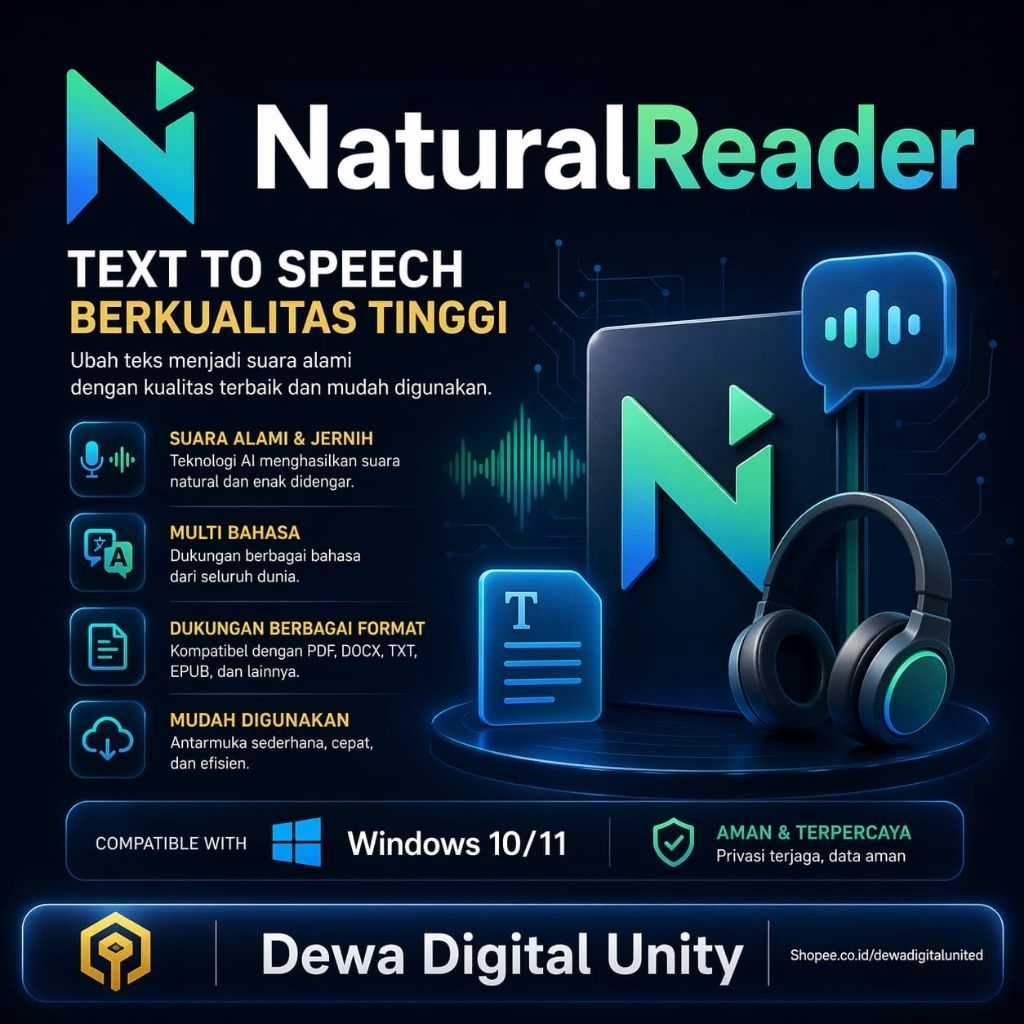 NaturalReader 15 Professional - Aplikasi Pembaca Tulisan Windows - Natural Reader Text To Speech TTS