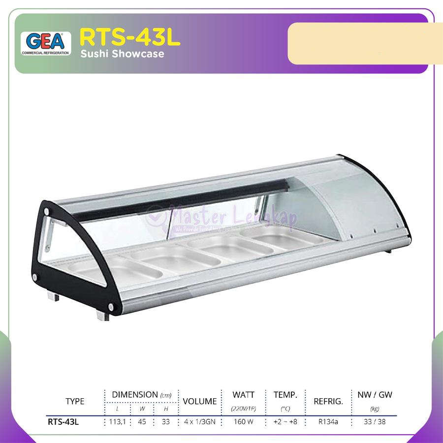 GEA RTS-43L Mini Cake Showcase 43L - Kulkas Pajangan Kue dan Sandwich Meja