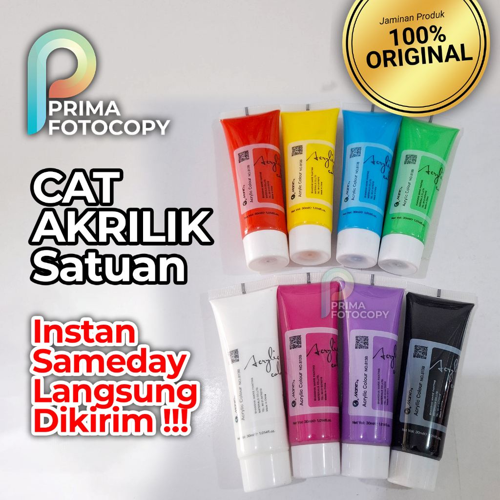 Cat Akrilik Warna Biru Kuning Merah Rose Hijau Ungu Kain Tekstil Sepatu Kaos Gelas Botol Plastik Ker