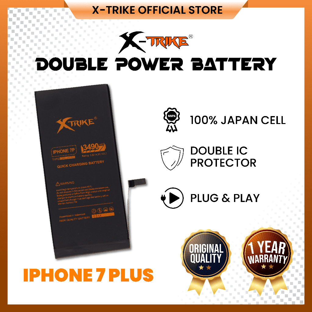XTRIKE Baterai Iphone 7 Plus - 7+ Double Power