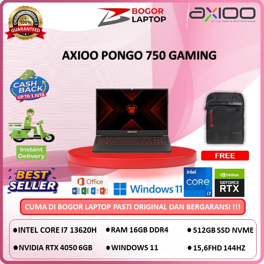 AXIOO PONGO 750 I7 13620H RTX4050 6GB/ 16GB 512GB