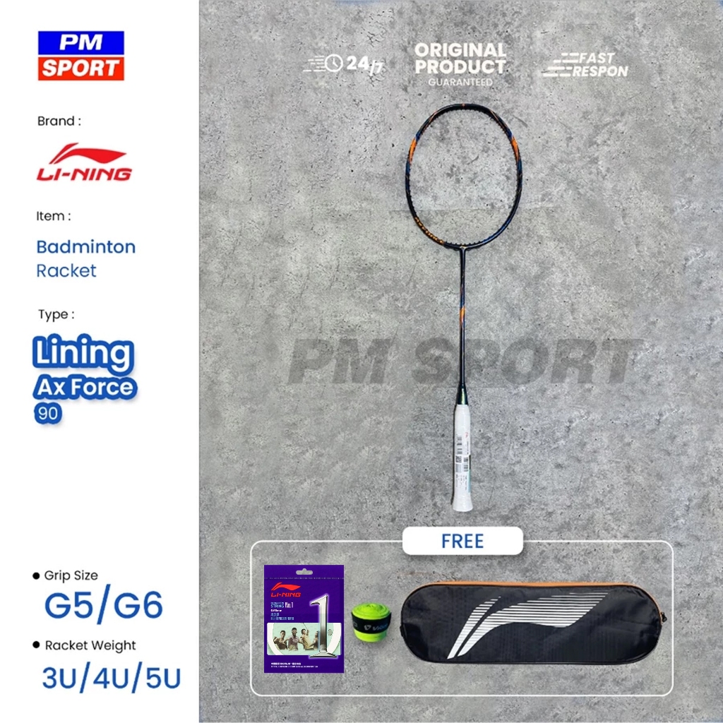 RAKET BADMINTON / BULUTANGKIS LINING AX FORCE 90 AXFROCE 90 NEW ORIGINAL