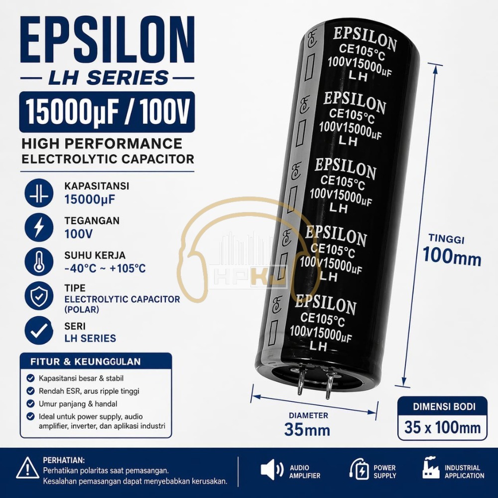 ELCO EPSILON 15000UF 100V elcho epsilon 15000 mikro 100 volt