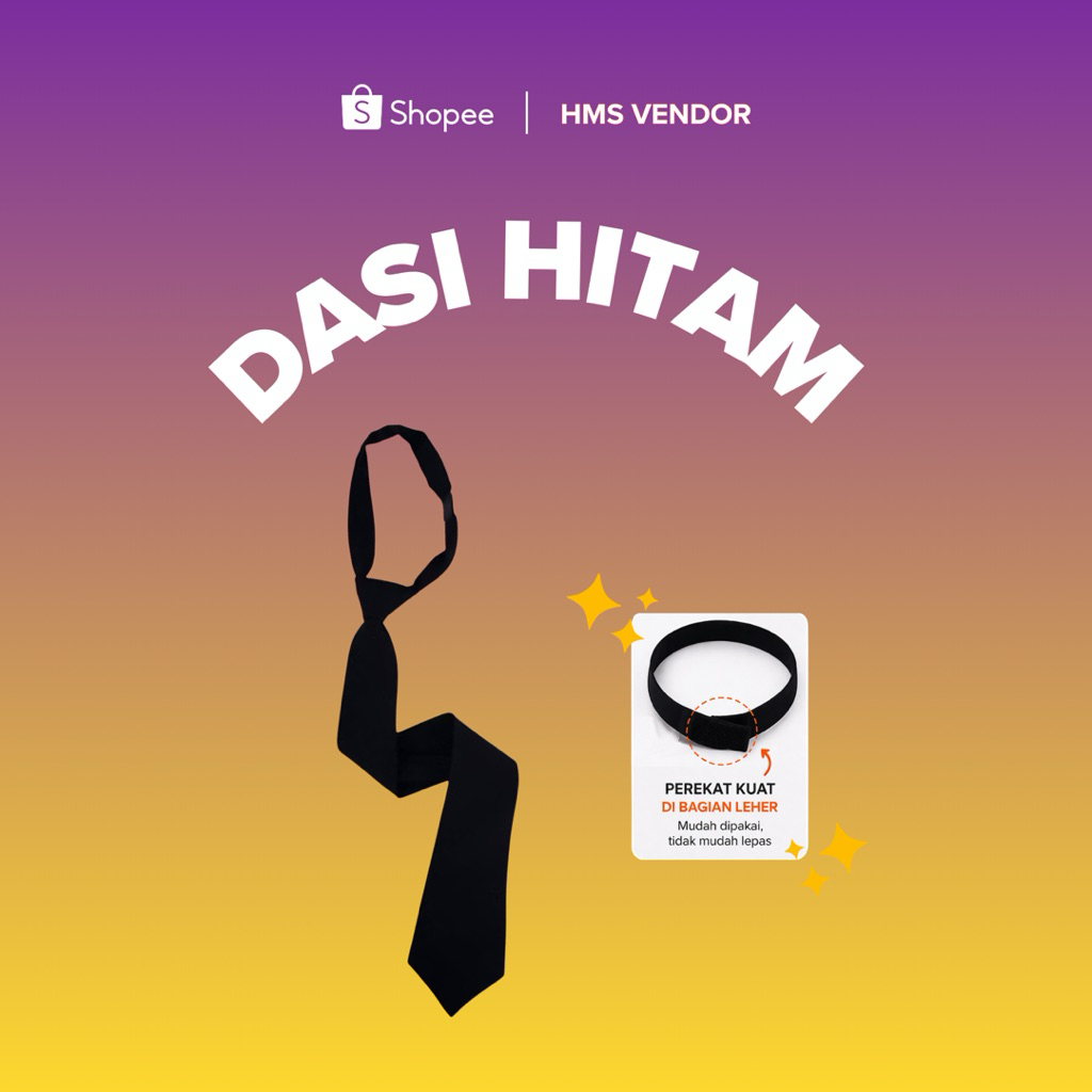DASI HITAM-DASI OSPEK-DASI INSTAN-DASI HITAM FORMAL-DASI WISUDA