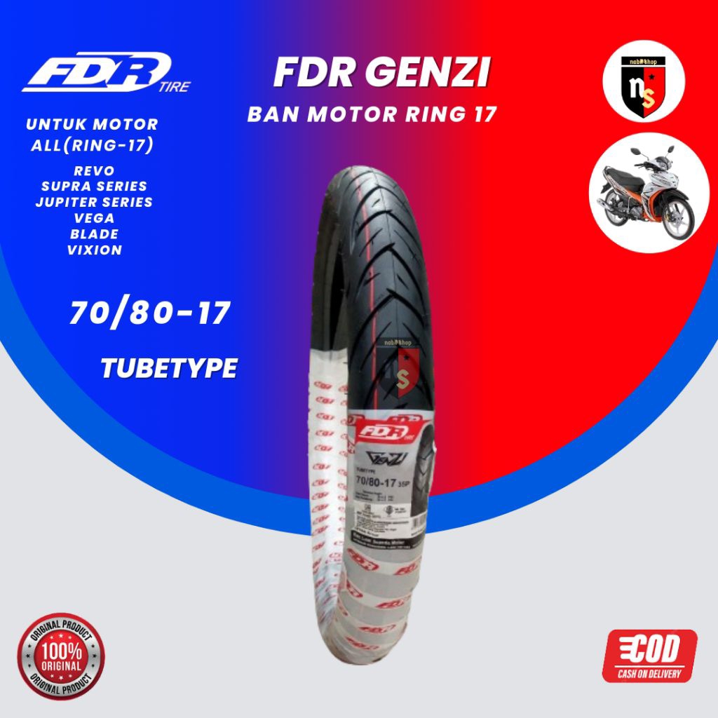 ban motor FDR Genji ring 17 ukuran 70/80