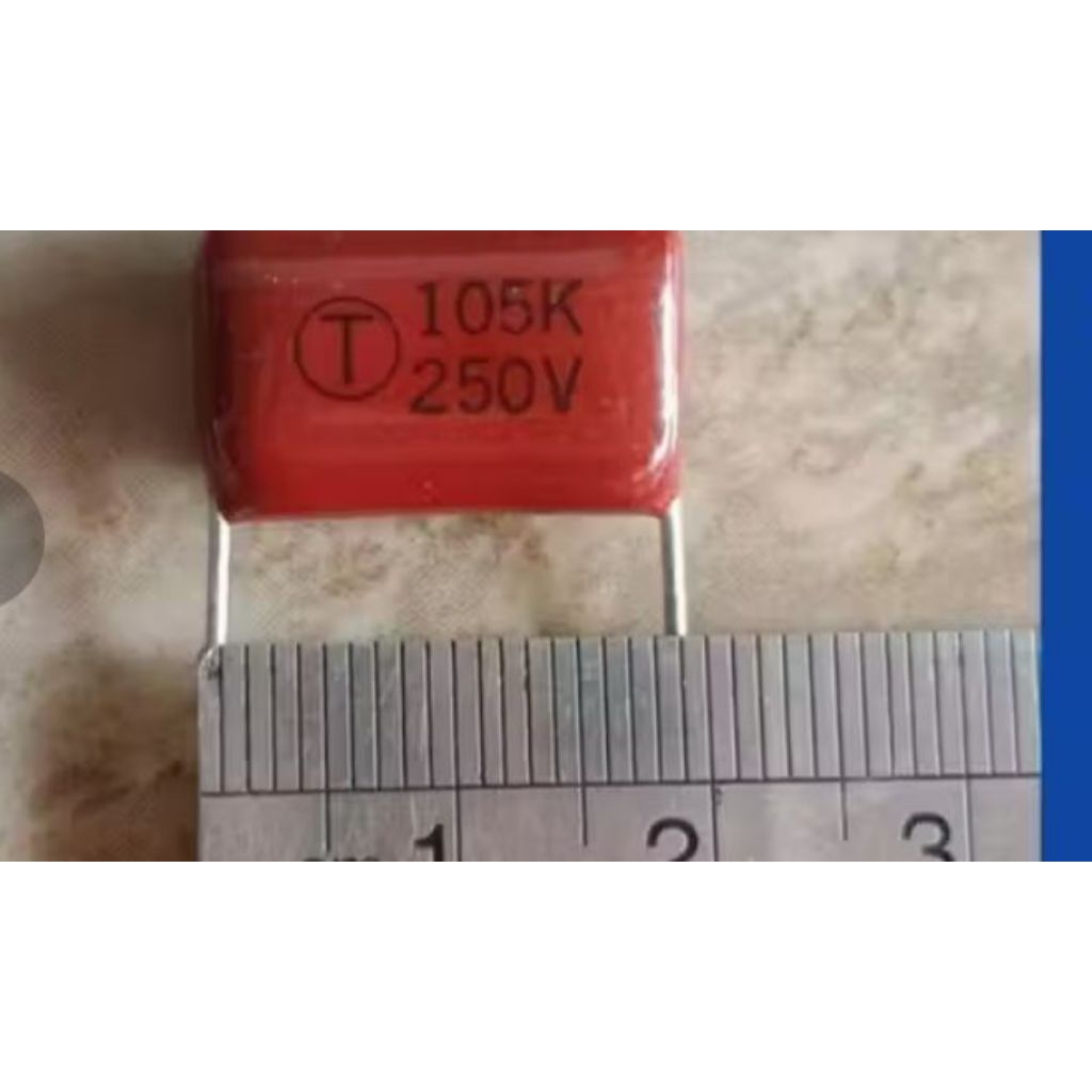 kapasitor Milar 105 k ( 250 V) Polyester film kapasitor baru