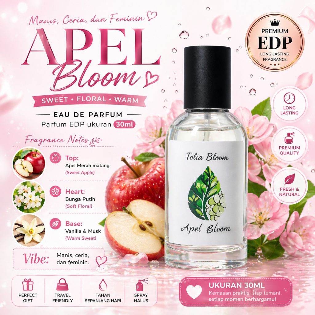 Apel Bloom | Folia bloom - Eau de Parfum For Women – The Scent of Eternal Spring.Parfum Murah | Parf