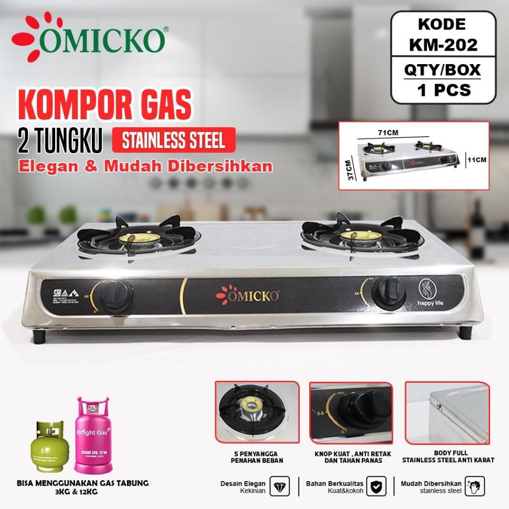 KOMPOR GAS OMICKO 2 TUNGKU