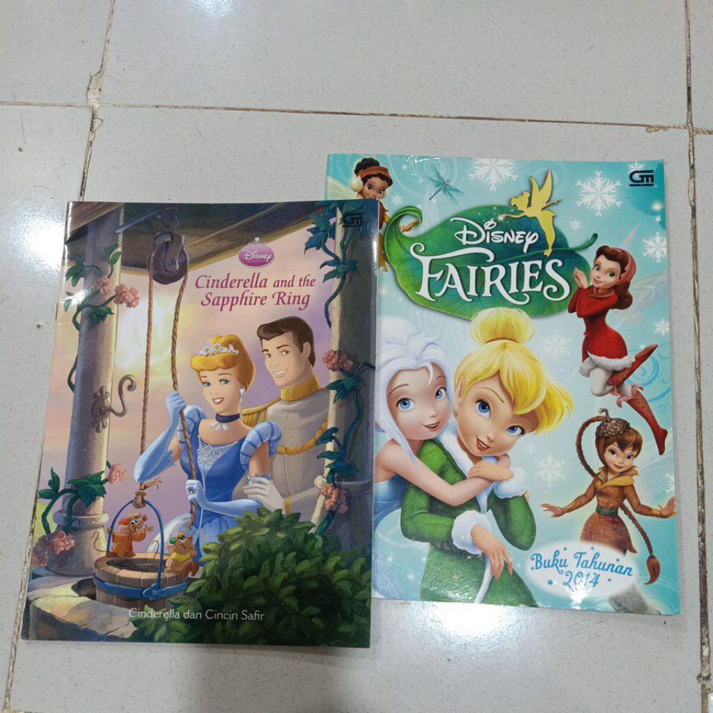 buku cerita anak Disney princess yg berjudul CINDERELLA AND THE SAPPHIRE RING dan Disney FAIRIES buk