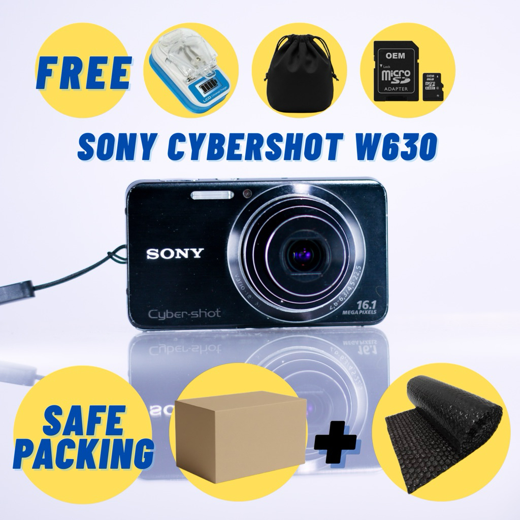 Digicam Kamera Pocket Sony Cybershot DSC W630 flash off