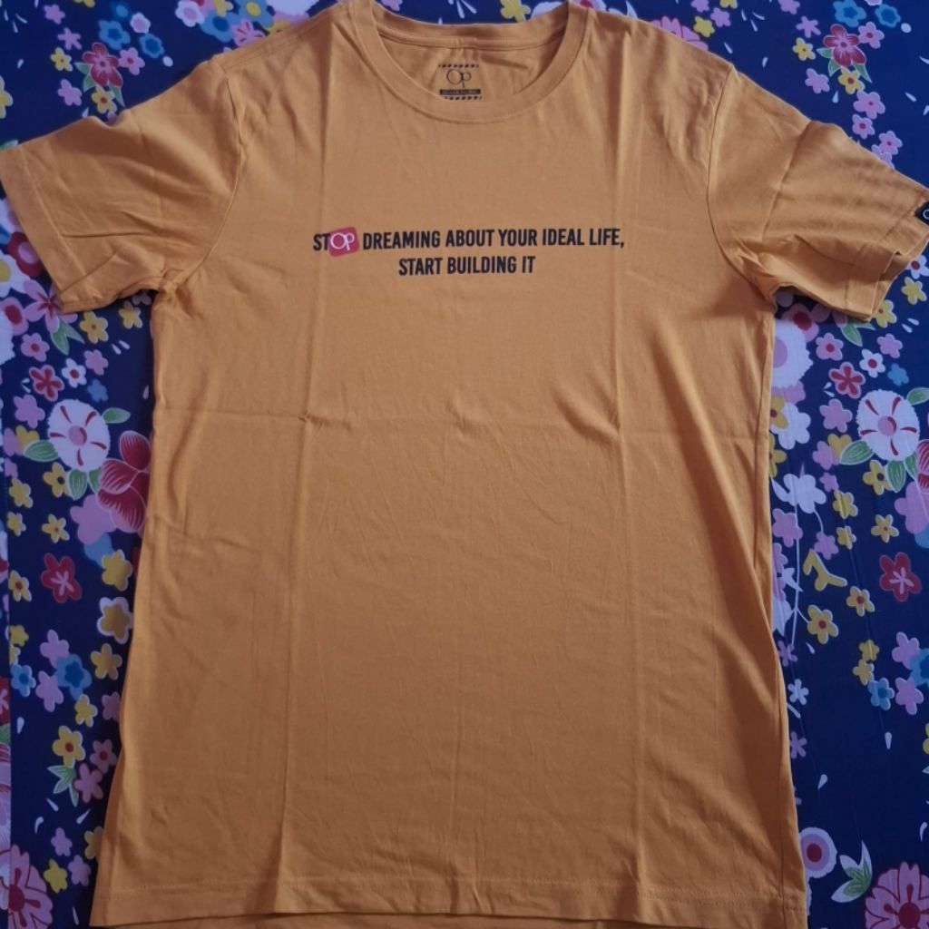 Kaos T-shirt Ocean Pacific OP Kuning Pria Original Bekas Preloved Second