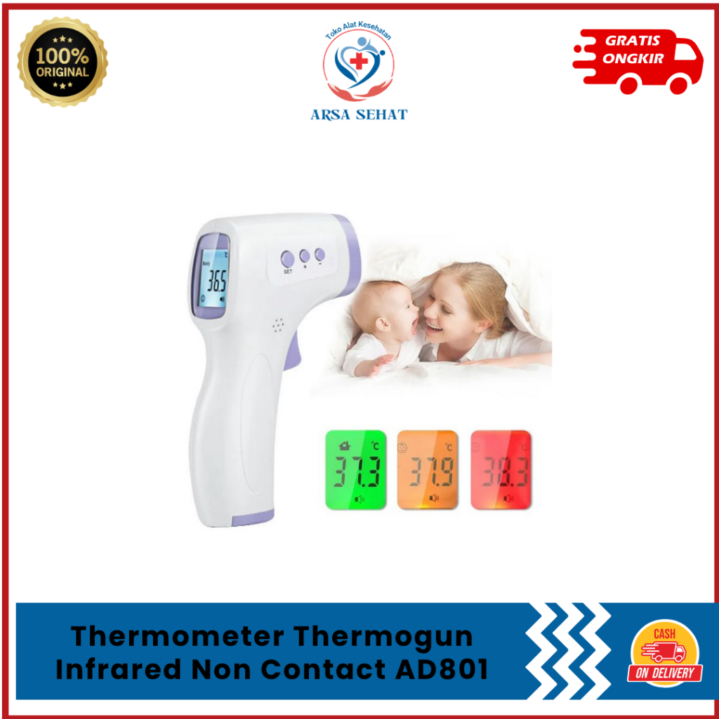 Thermometer Thermogun Infrared Non Contact AD801/ Termometer Digital AD 801