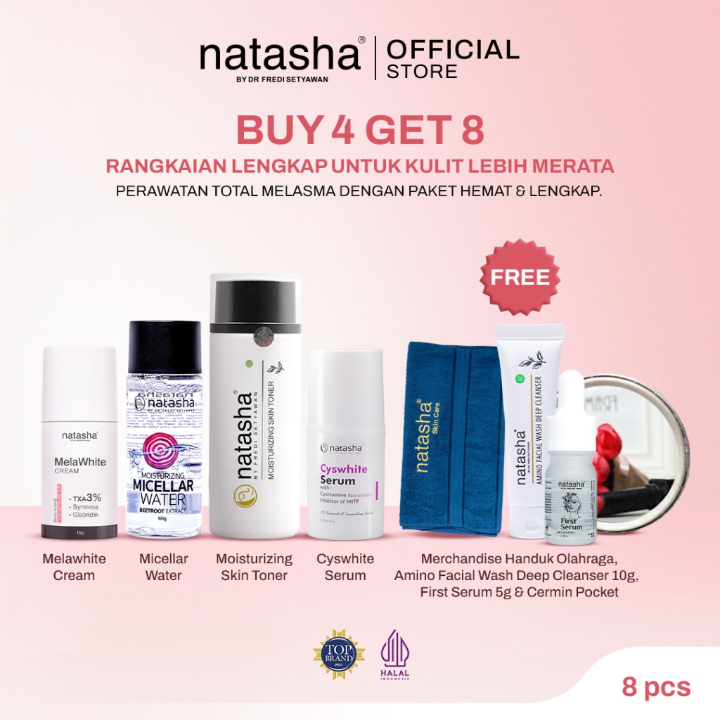 [NEW LAUNCH] BUY 4 GET 8 - Natasha By Dr Fredi Setyawan Melasma Care System - Full Regime Brightenin