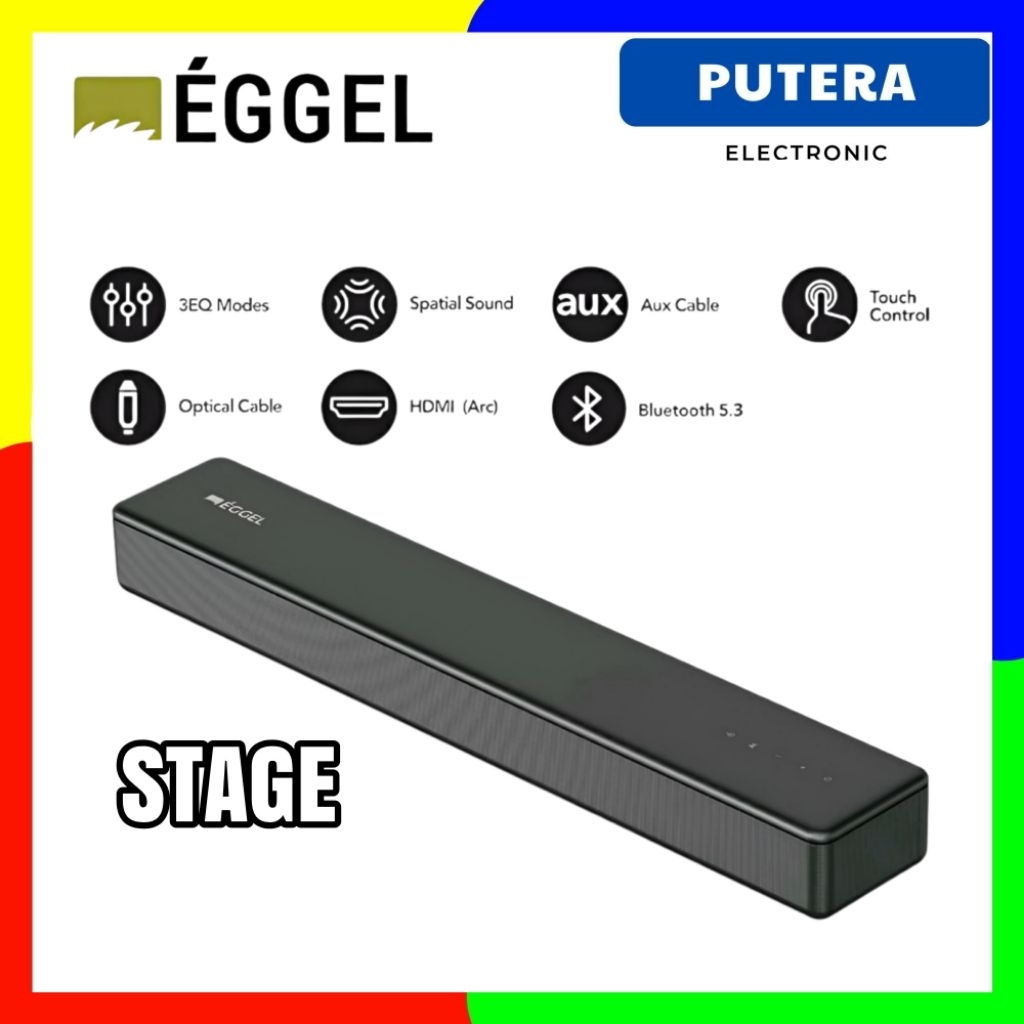 EGGEL STAGE SOUNDBAR Single with Built-In Woofer
