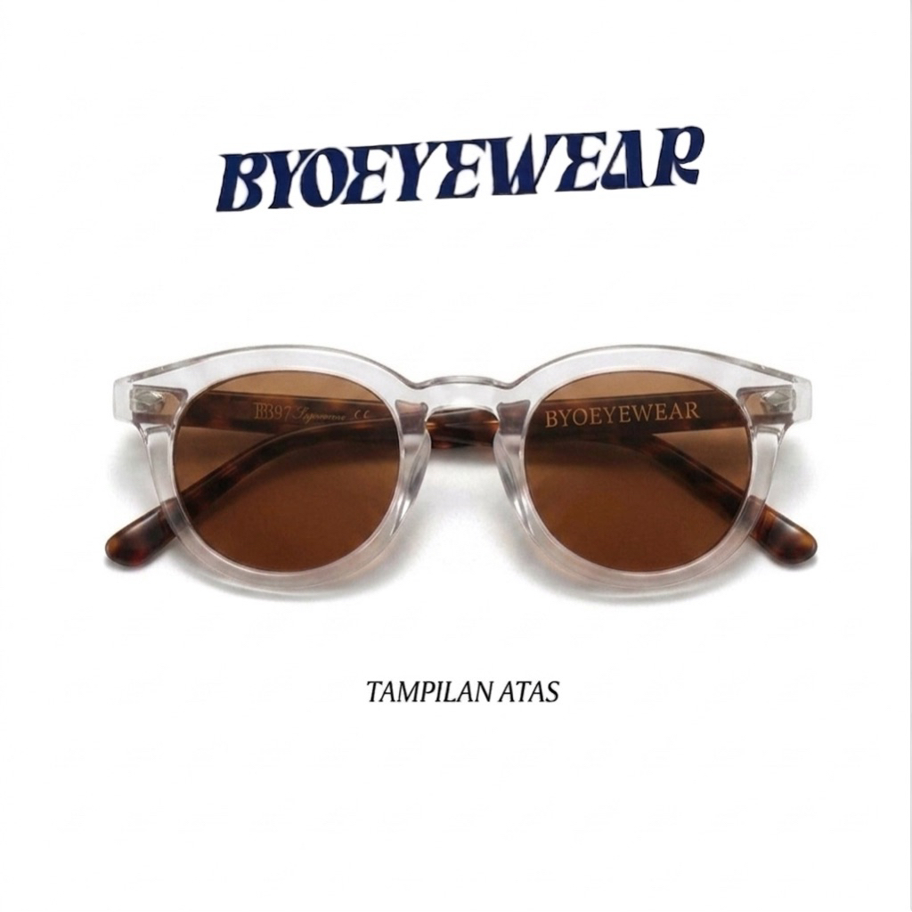Byoeyewear Kacamata anti silau pria wanita lensa brown lensa coklat kacamata kekinian anti silah len