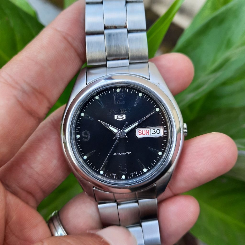 Seiko 5 Automatic SNX123K1 Black Hitam Sunbrust 7s26-0060 SNX123 not SNXS79K1 SNXS79