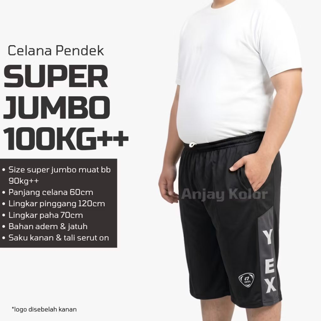 Celana Pendek Kolor Jumbo Pria Big Size Celana Pendek Pria Dewasa Super Jumbo 5XL Celana Kolor Jumbo