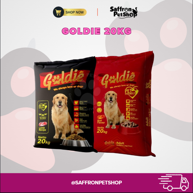 GOLDIE 20KG MAKANAN ANJING - LAMB & BEEF