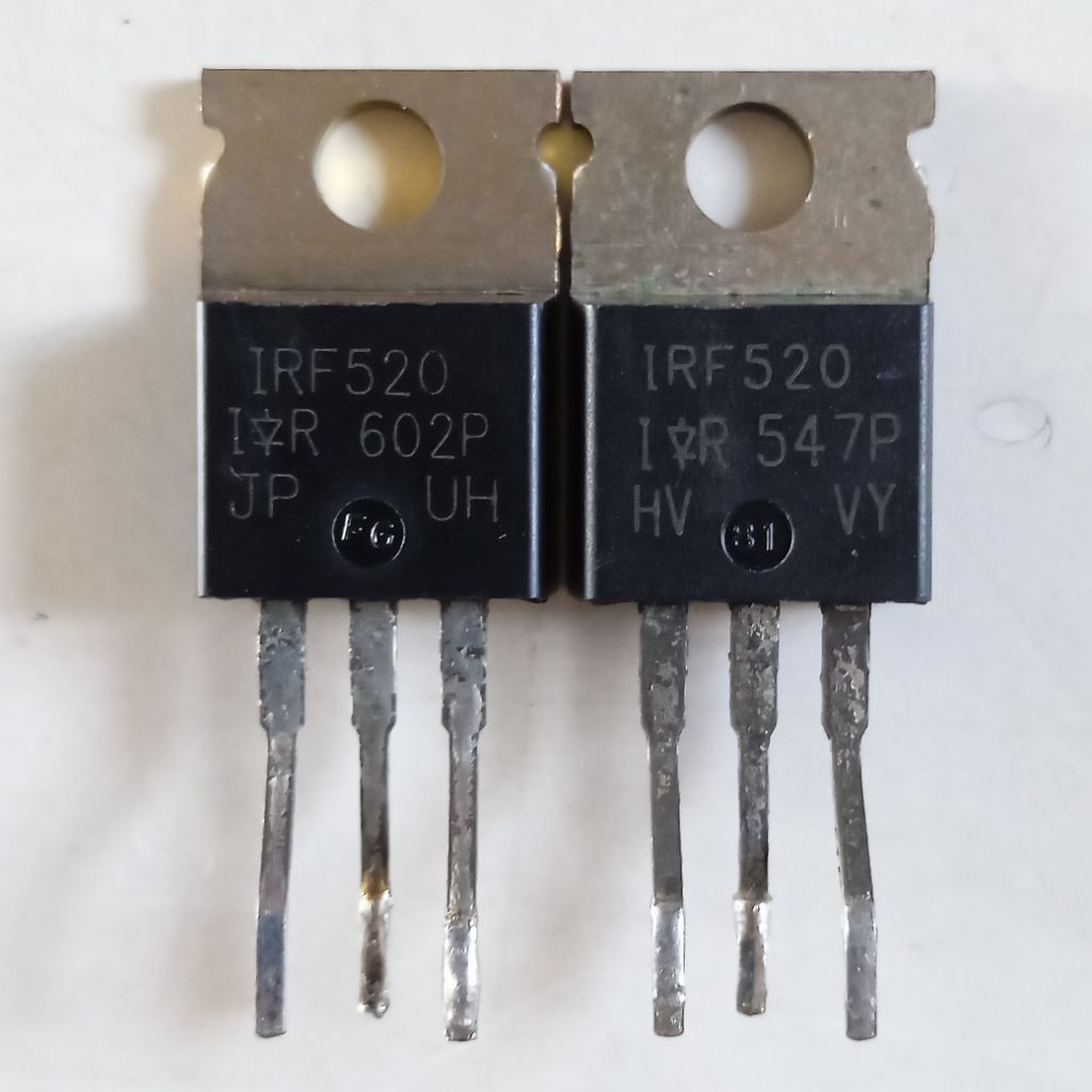 MOSFET IRF520 ( 9.2A 100V ) Cabutan Original Sudah Lulus Tes Normal Harga 1 Pcs