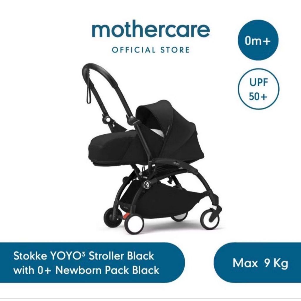 STOKKE Yoyo 3 Stroller Complete Stroller with 0 months+ Newborn Pack Black