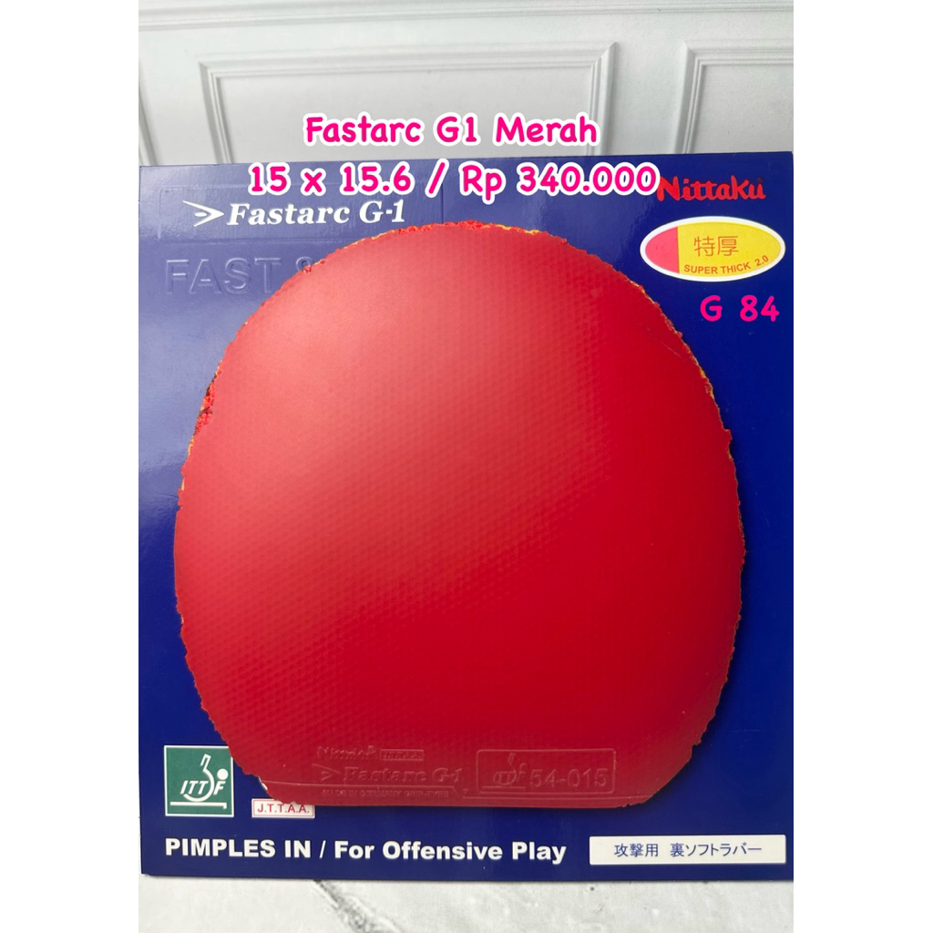 second karet pingpong tenis meja nittaku Fastarc G1 warna merah
