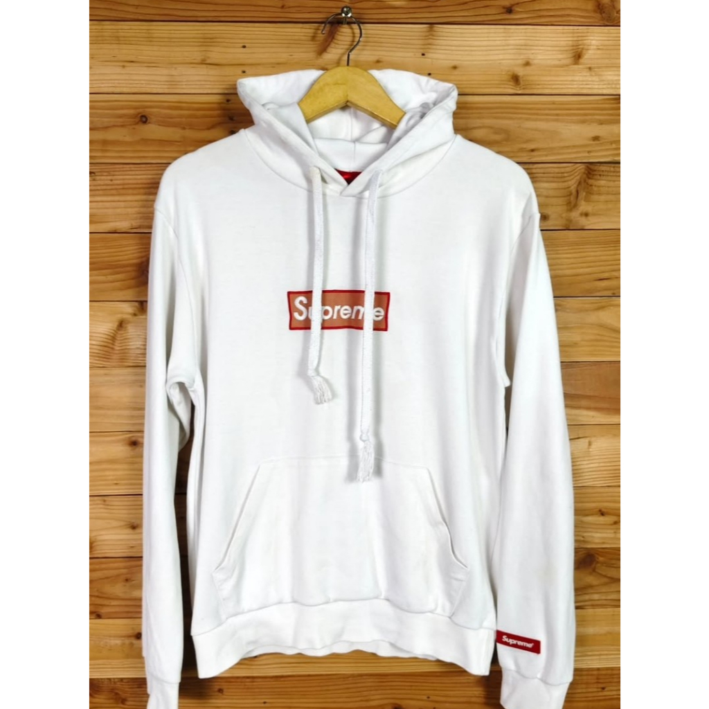 SUPREME BOX LOGO MADE IN KOREA PULLOVER LONG SLEEVE HOODIE SIZE ON TAG L, LD 110