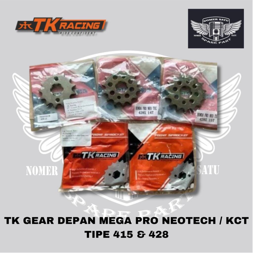 TK GEAR GIR DEPAN MEGA PRO NEOTECH KCT GL PRO TIGER SONIC CRF 415 428 UK 13T 14T 16T 17T ORIGINAL